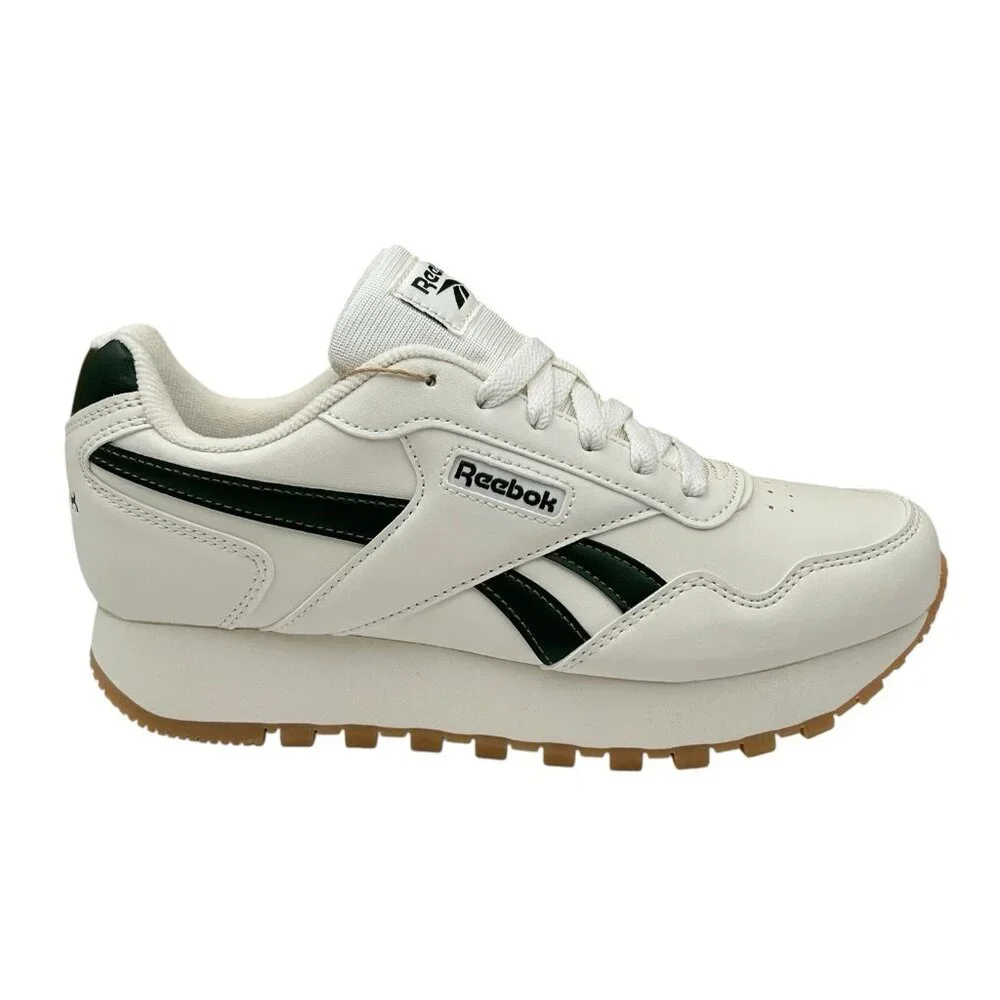 Reebok Harman Women’s Classic Style‎ Sneakers 8 White- Chalk-Green Cushioned